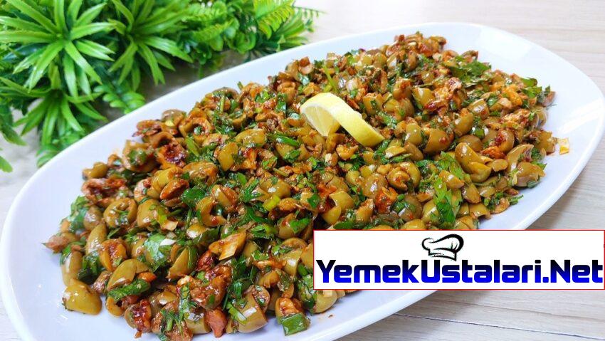 İster Kahvaltılık İster Meze ✅😋 Gaziantep Usulü Enfes Yeşil Zeytin Piyazı/ Salatası 💯👌