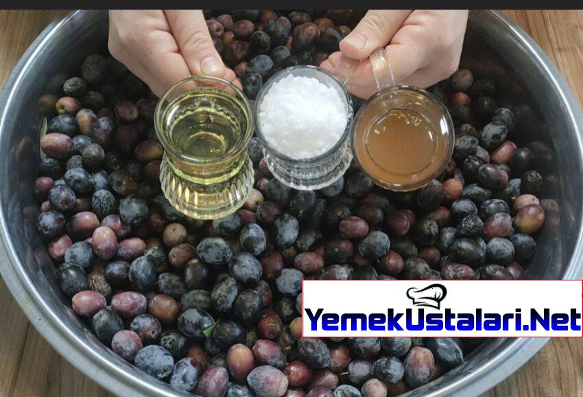 Yağlı Sirkeli Siyah Zeytin Yapımı